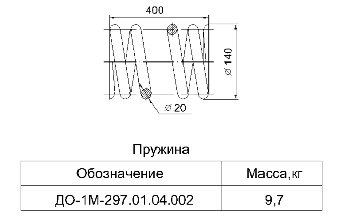 Чертеж пружины ДО-1м-297.01.04.002