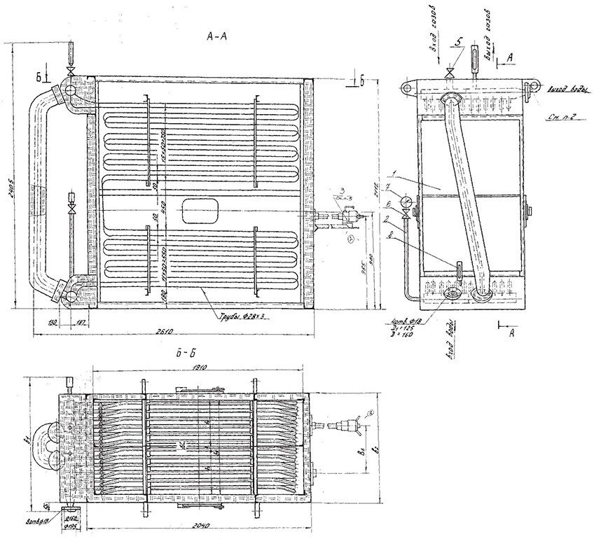 Чертеж стального экономайзера БВЭС-I-2